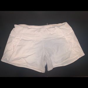 White Lululemon Speed up Shorts